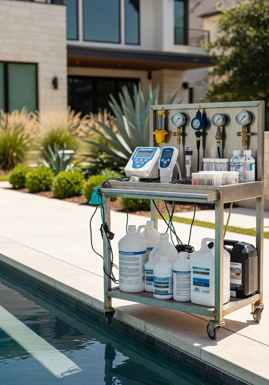 Technician performing precision work on a Frisco home's exterior or system.